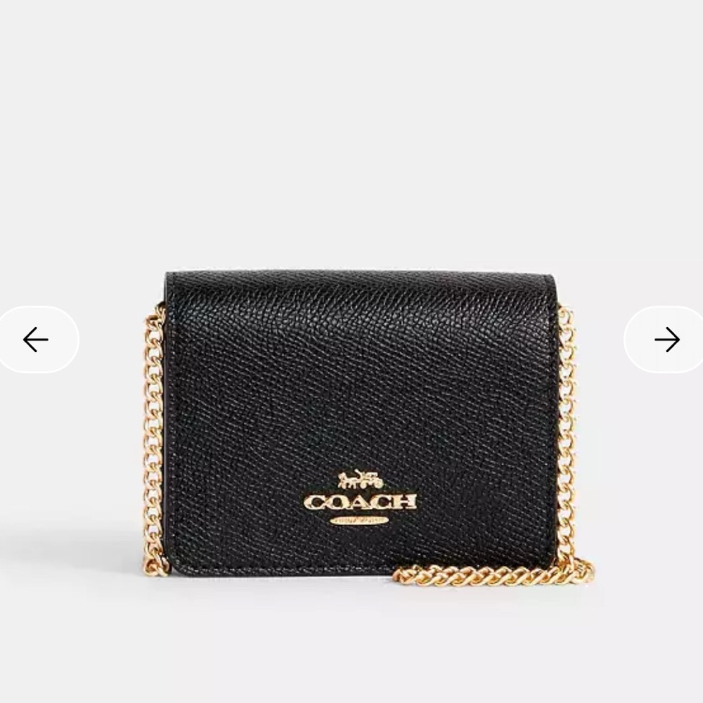 NWT🍎Coach Mini Wallet On A Chain in Black Bag Card Case C0059 Gift Casual Summer - Picture 5 of 6